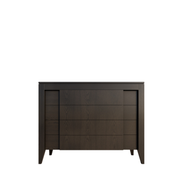 Anerio è un comò in legno di frassino con forme rigorose e geometriche.